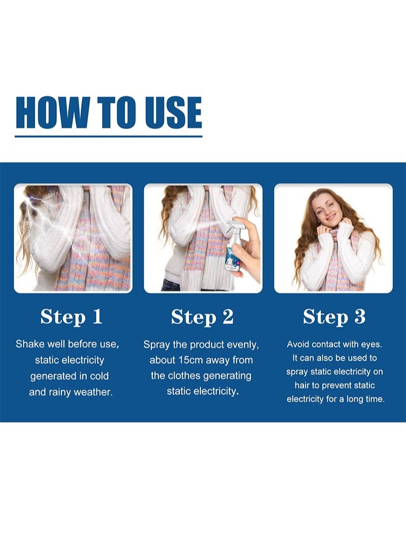 JUE-FISH - Anti-Static Spray Static Cling Remover Spray Starch for Ironing Clothes  Odorless Static Remover Portable Static Guard Spray Anti-Static Spray for Home Clothes Furniture - Image 1