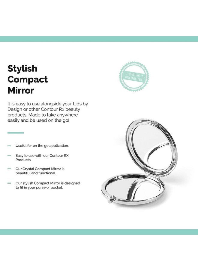 Contours RX Crystal Cosmetic Compact Mirrortravel Size Hand Held Mirror With 2X Magnification For On The Go Touchupsdurable Sleek Double Sided Mirror - Image 2