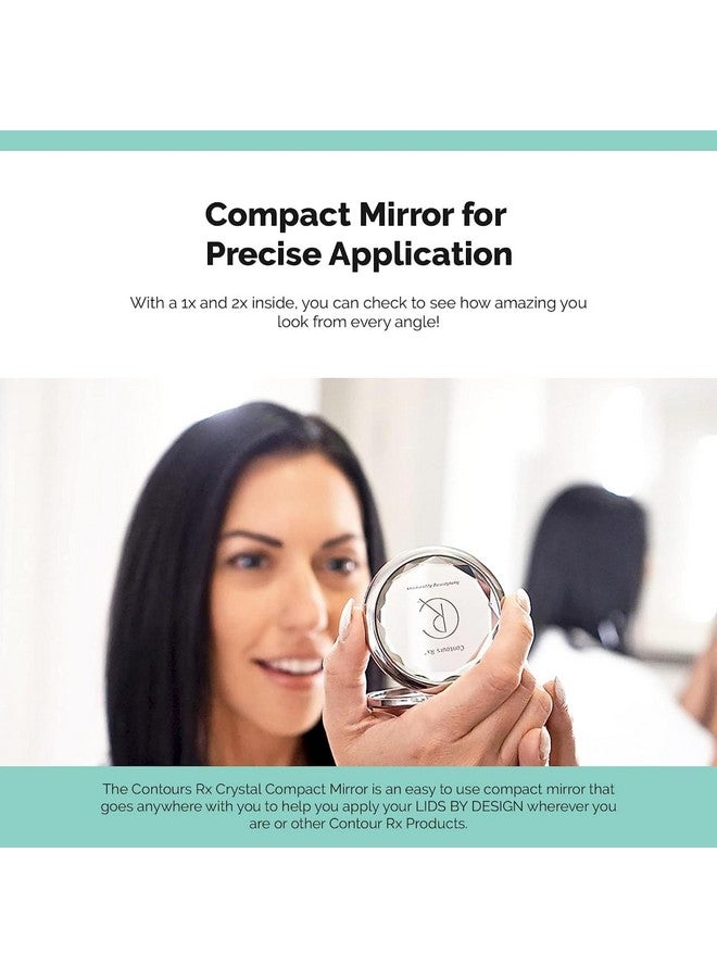 Contours RX Crystal Cosmetic Compact Mirrortravel Size Hand Held Mirror With 2X Magnification For On The Go Touchupsdurable Sleek Double Sided Mirror - Image 4