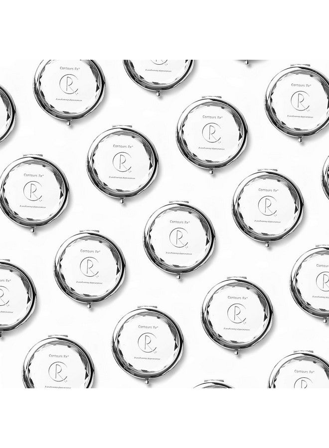 Contours RX Crystal Cosmetic Compact Mirrortravel Size Hand Held Mirror With 2X Magnification For On The Go Touchupsdurable Sleek Double Sided Mirror - Image 5