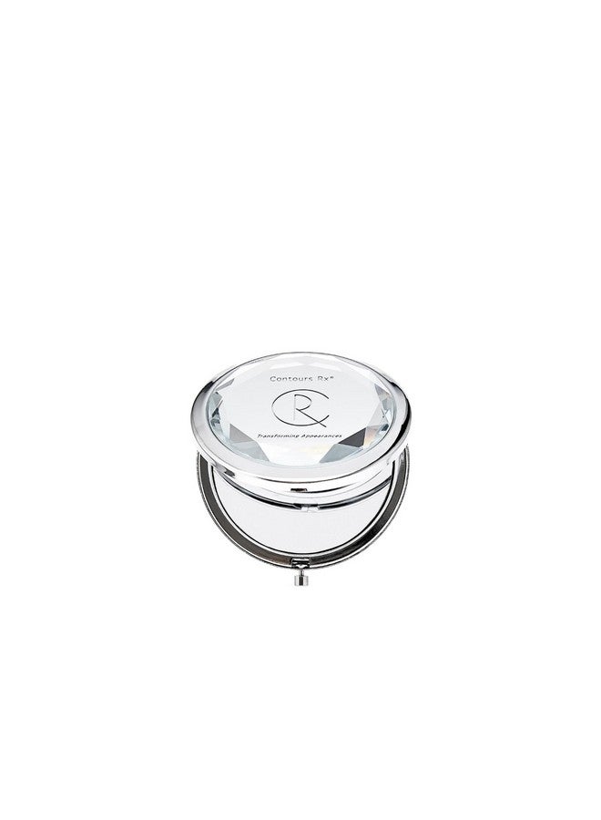 Contours RX Crystal Cosmetic Compact Mirrortravel Size Hand Held Mirror With 2X Magnification For On The Go Touchupsdurable Sleek Double Sided Mirror - Image 1