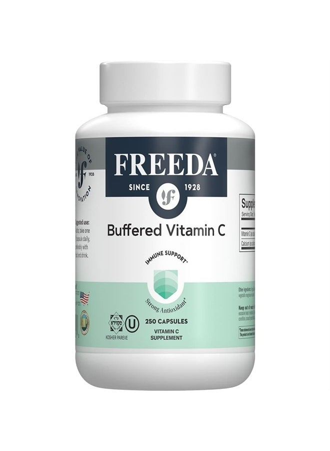Vitamin C - Buffered Vitamin C 500mg - Kosher - Powerful Antioxidant Immune Support - Sensitive Stomach Vitamins C Capsules Calcium Ascorbate - Vitamin C 500 mg - VIT C Supplement (250 Count)