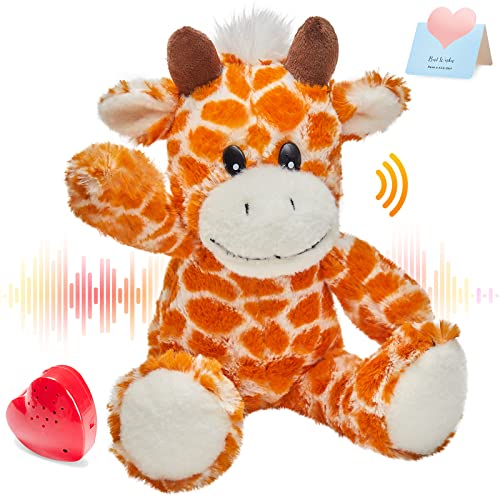 CozyWorld 13 Recordable Giraffe Stuffed AnimalSweet Soft Plush Toy with Voice RecorderGiraffe with Voice Recording Heartbeat Birthday Gifts for Toddler Kids - Image 1