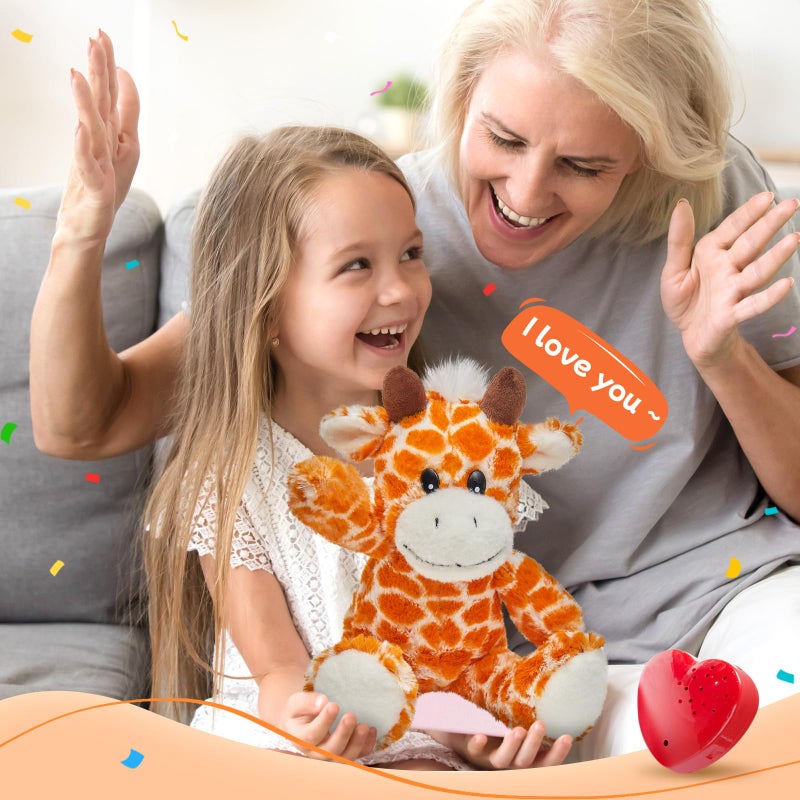 CozyWorld 13 Recordable Giraffe Stuffed AnimalSweet Soft Plush Toy with Voice RecorderGiraffe with Voice Recording Heartbeat Birthday Gifts for Toddler Kids - Image 3