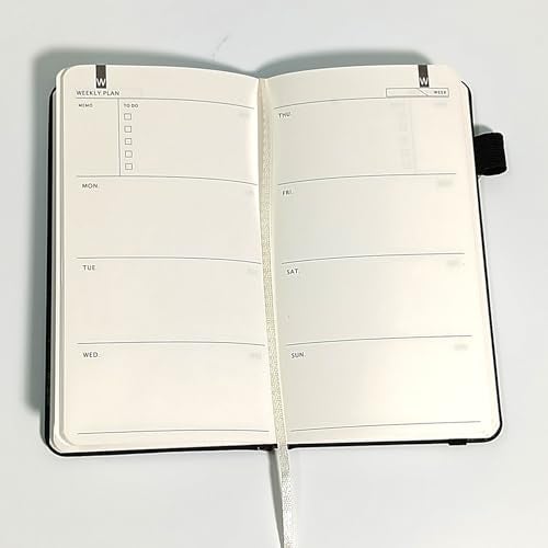 Kitabby – VIVID A6 Size Weekly Planner with Pen & A7 Pocket Size Notebook Combo | Hard Bound Undated Planner with Elastic Band & Pen Loop | 128 Pages | 70gsm Natural Shade Paper | Polymer Coated Paper Cover Material – (Sea Green) - Image 4