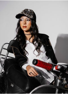 Bardees MOGUL BIKER JACKET ( BLACK X Beige Leather))  - Image 3