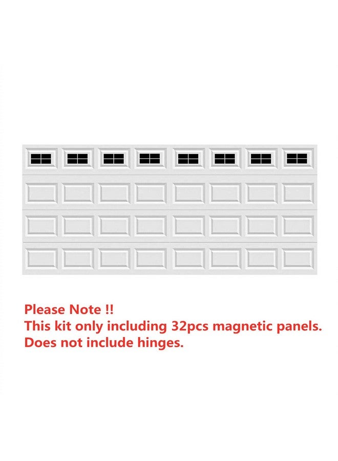 YURROAD 32 Sheets 2 Car Garage Kits Household Easy Installation Magnetic Panels Fake Windows Hardware Decorative (Size 6.14" x 4")  - Image 2