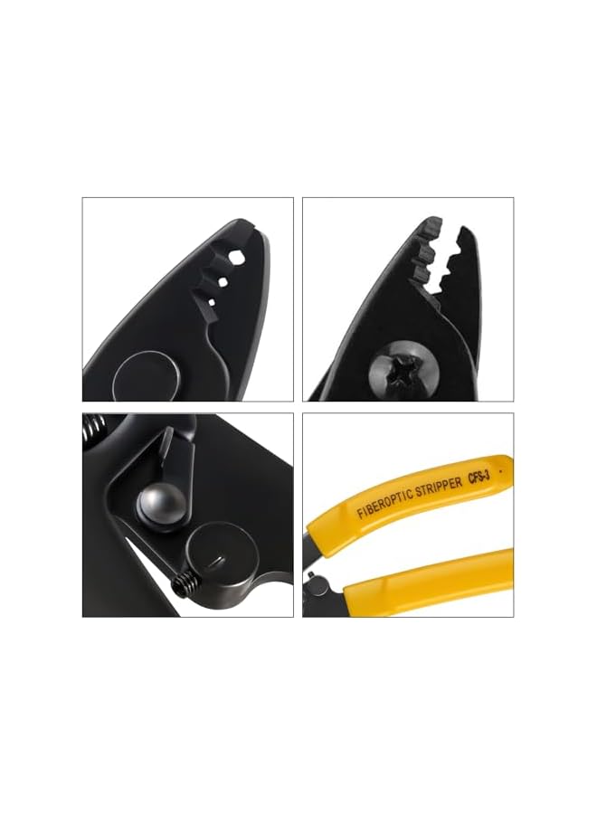 promass 1PC CFS-3 Optical Fiber stripper Upgraded three-hole tail pliers Used to strip the coating on 125μm/250μm optical fibers - Image 2