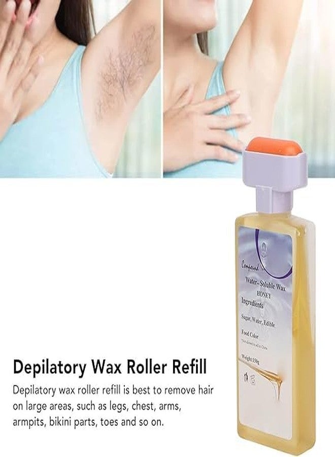 KROYWEN Wax Milk Roll-On Wax Kit (Refill Wax) 150 ML for Womena & Body Wax Strips(10 piec) - Image 3