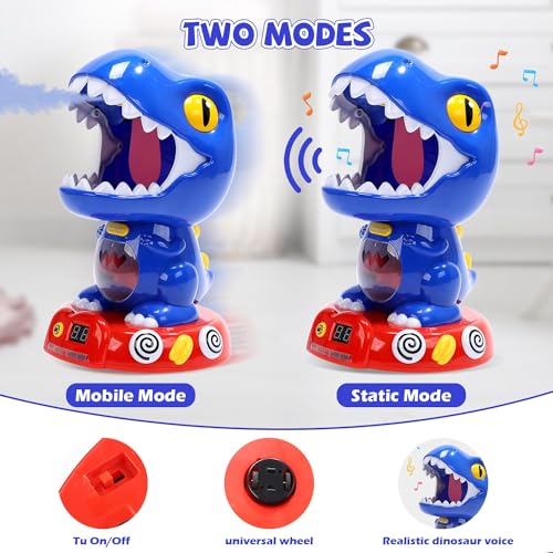 EagleStone Movable Dinosaur Toys for Kids 57 Spaying Auto Scoring Dino Shooting Target Game with 2 Pump Guns 48 Foam Balls Sound Fun Gift for Boys Girls Party Favor - Image 5