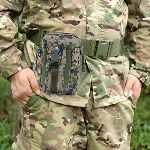 ketmart Men Casual Durable Waist Pack Camo Portable Portable WaterproofNylon Multifunction Waist Bags Zipper Outdoor Phone Coin Bag.(Color_Green) - Image 3