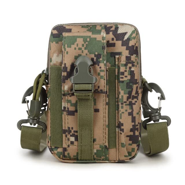 ketmart Men Casual Durable Waist Pack Camo Portable Portable WaterproofNylon Multifunction Waist Bags Zipper Outdoor Phone Coin Bag.(Color_Green) - Image 1