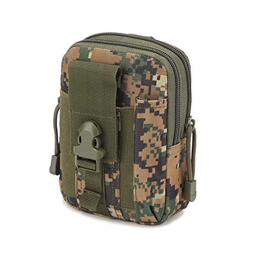 ketmart Men Casual Durable Waist Pack Camo Portable Portable WaterproofNylon Multifunction Waist Bags Zipper Outdoor Phone Coin Bag.(Color_Green) - Image 4