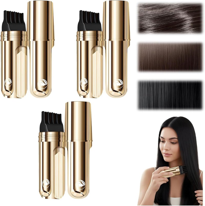 Bug proof seal 3PCS Root Touch Up Stick for Gray Hair, 2 in 1 Hair Dye Comb for Women & Men, Safe and Convenient Gray Hair Cover Up Stick for Grey Coverage, Waterproof & Sweat-Proof & Natural Look Assorted color options - Image 1