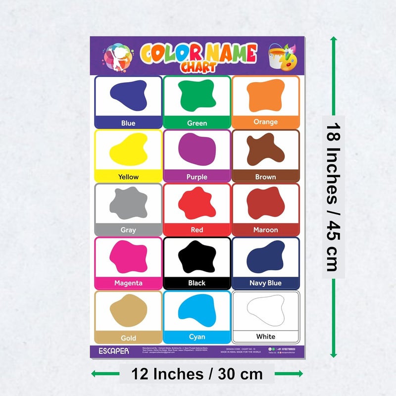 ESCAPER Colors Educational Charts for Kids, Charts for Kids Learning (11.5 x 17.5 inches), Kids Study Material, Kids Learning Books, Educational Posters - Image 2