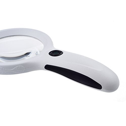 Kare Kind KARE and Kind Extra Large 3 LED Handheld Magnifying Glass with Dual Glass - Magnifier for Senior Reading, Hobbies and Crafts, Computer Repair and Jewelry Loupe (1.8X 138 mm, 5X 25 mm) - Image 4
