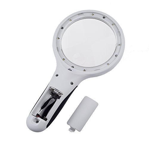 Kare Kind KARE and Kind Extra Large 3 LED Handheld Magnifying Glass with Dual Glass - Magnifier for Senior Reading, Hobbies and Crafts, Computer Repair and Jewelry Loupe (1.8X 138 mm, 5X 25 mm) - Image 5