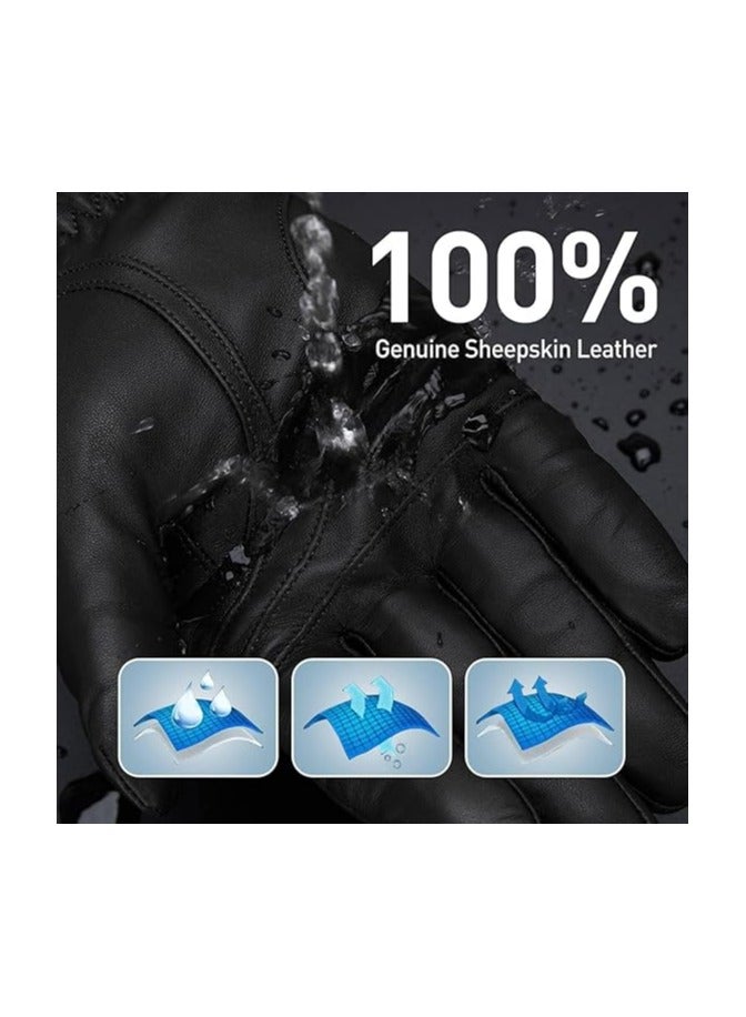 عام قفازات جلدية ، قفازات جلدية رجالية ، دراجة نارية قفازات ، قفازات جلدية رجالية في فصل الشتاء ، تعمل باللمس الرسائل القصيرة قفازات جلدية ، قفازات جلدية دافئة في فصل الشتاء ، هدية دافئة إلى الأب أو الزوج - Image 4