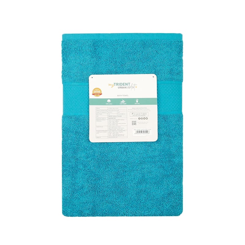 Trident 100% Cotton Towels for Bath | Towels for Bath Large Size | Bath Towel - Soft & Absorbent | 450 GSM | 1 Piece Bath Towel for Men/Women | Urban Comfort | 70 cms x 140 cms - Teal - Image 4