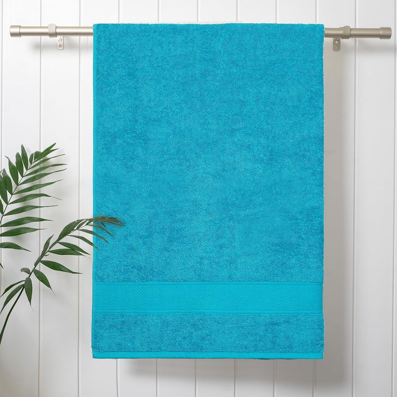 Trident 100% Cotton Towels for Bath | Towels for Bath Large Size | Bath Towel - Soft & Absorbent | 450 GSM | 1 Piece Bath Towel for Men/Women | Urban Comfort | 70 cms x 140 cms - Teal - Image 2