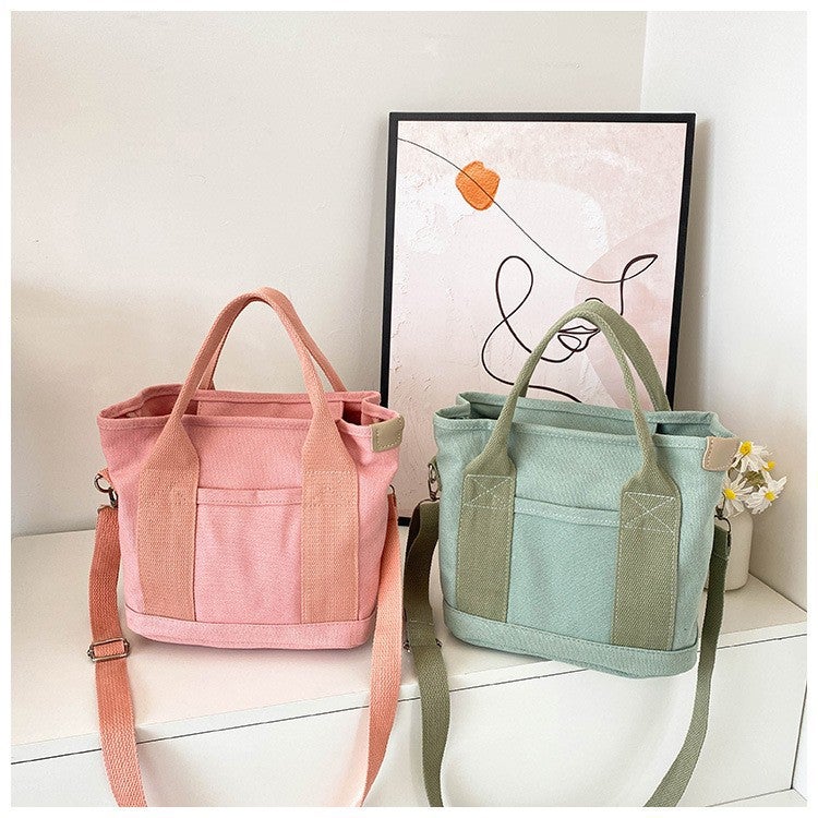Japanese Style Multi-Layer Canvas Shoulder Portable Messenger Bag Large Capacity Student Multi-Compartment Commuter Bag Out Small Handbag Female - Image 2