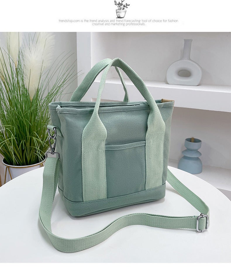 Japanese Style Multi-Layer Canvas Shoulder Portable Messenger Bag Large Capacity Student Multi-Compartment Commuter Bag Out Small Handbag Female - Image 1