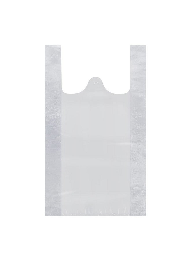 LazyMe LazyMe T Shirt Bags, Silver Plastic Bags with Handles Bulk, Bolsas De Plastico Para Negocio, Grocery Bags Retail Shopping Bags Merchandise Bags for Supermarket Restaurant, 12x20inch (200pcs) - Image 1