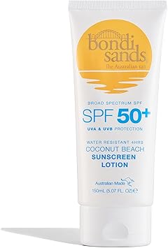 Bondi Sands Sunscreen Lotion SPF 50 NonGreasy BroadSpectrum Formula Moisturises and Protects Skin Water Resistant Up To 4 Hours and Cruelty Free Coconut Beach Scent 150 mL507 Oz - Image 1
