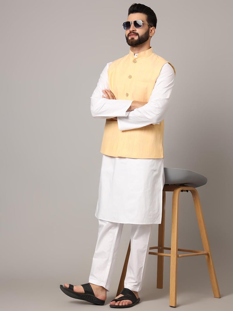 LATEST CHIKAN Men's Nehru Jacket/Waistcoat Sophisticated Ethnic Wear - SARRI-LJ-Y-44 - Image 2