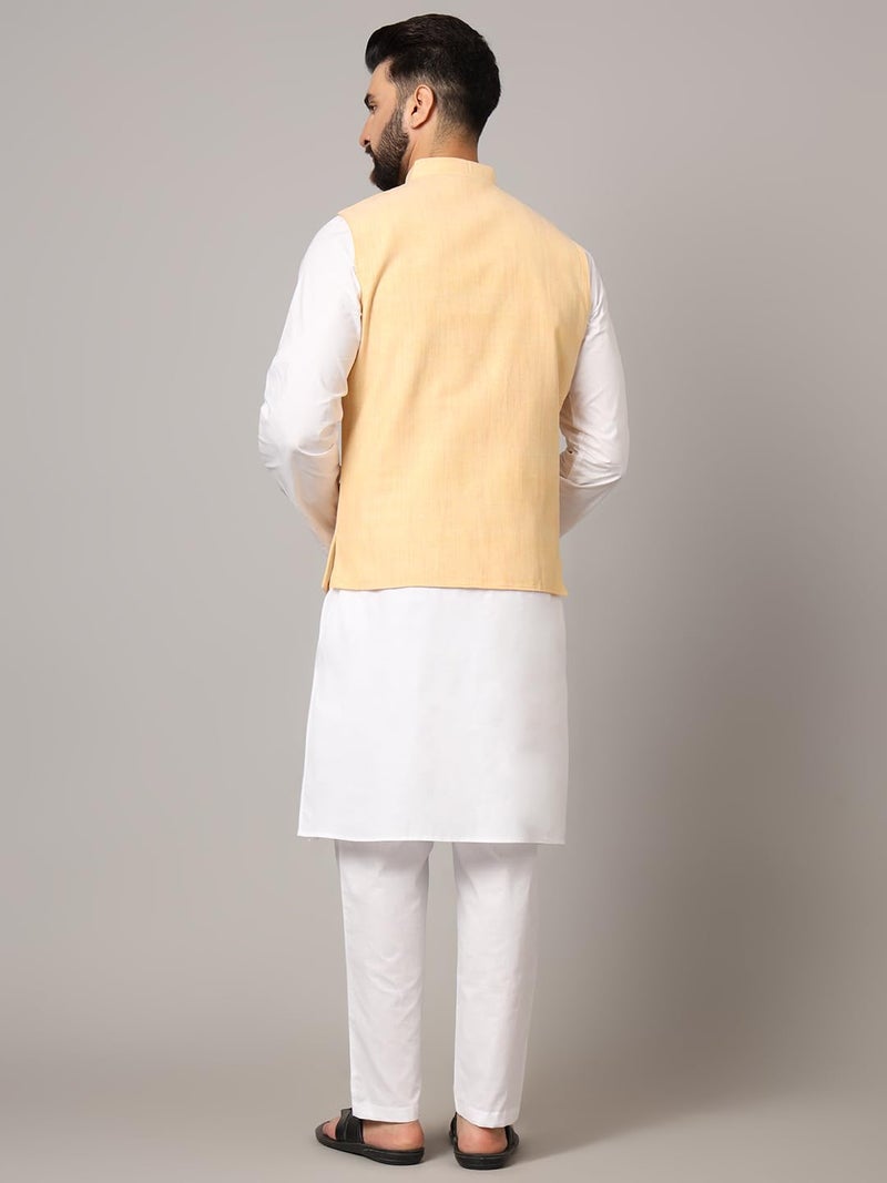 LATEST CHIKAN Men's Nehru Jacket/Waistcoat Sophisticated Ethnic Wear - SARRI-LJ-Y-44 - Image 5