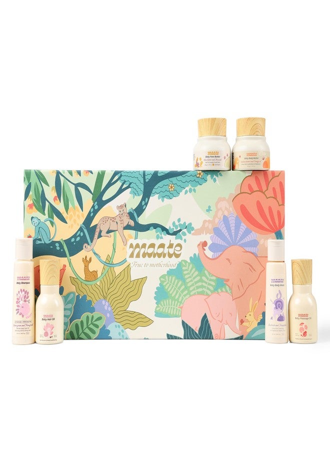 Maate Baby Skincare Wellness Box | 6 Skincare and Haircare Newborn Baby Kit | Baby Gift Set for Newborn | Newborn Baby Care Kit | Baby Shower Gift | Gentle on Sensitive Skin - Image 1