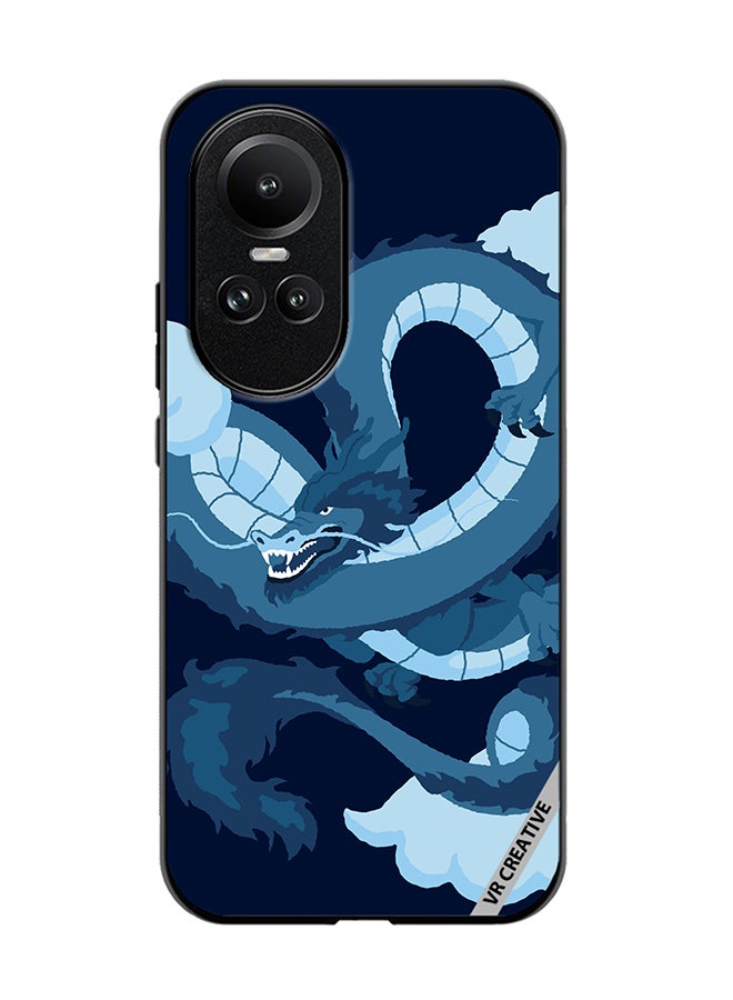 VR CREATIVE Protective Case Cover For Oppo Reno 10 Chinese Blue Dragon Design Multicolour - Image 1