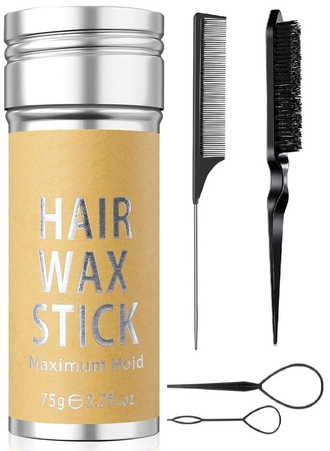 E-DUNIA Slick Back Hair Brush Wax Stick Set for Flyaways Stocking Stuffers for Kids Women Diwlai/New Year /Birthday Gifts Hair Accessories for Women Girl Teen Girls Trendy Stuff, Hair Styling Tools Baby Hairs Gel - Image 1