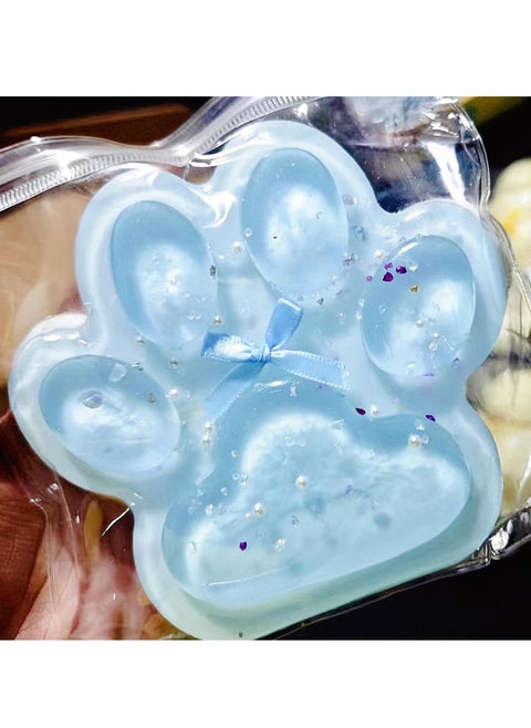 Tapa Giant Paw Squishy Toy for Kids and Adults by Tetata, Big Furry Cat Paw Design Stress Relief Toys, Super Elastic Squeeze Stress Relief Toys (Clear and Blue)