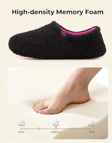 HomeTop Women's Fuzzy Curly Fur Memory Foam Loafer Slippers Bedroom House Shoes with Polar Fleece Lining for Valentine's Day (7-8 US,Astral Rose) - Image 5