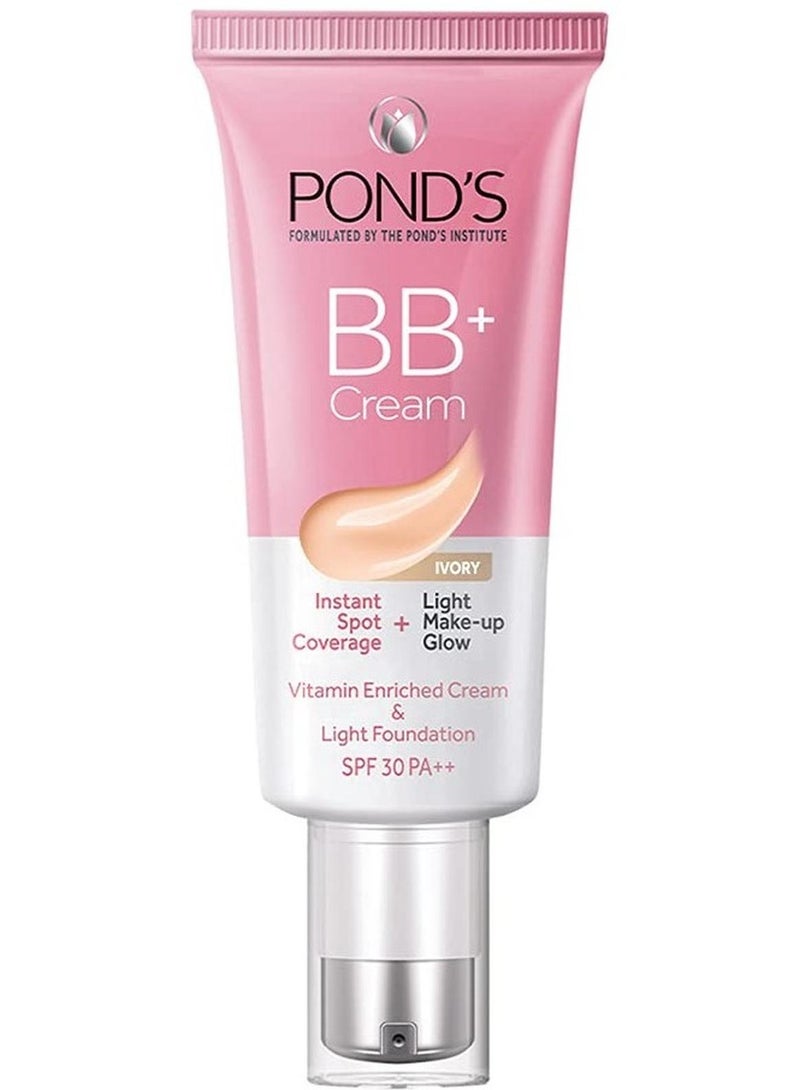 بوندز كريم عاجي تغطية فورية للبقع الخفيفة مكياج خفيف توهج كريم غني بالفيتامين وكريم أساس خفيف الوزن 30 جم - Image 1