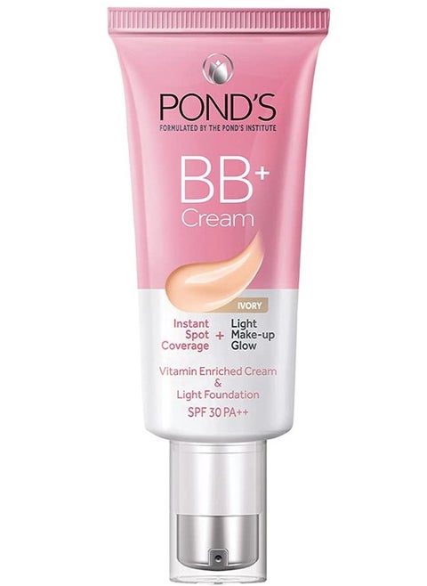 Spf 30 BB CREAM Ivory Instant Spot Coverage Light Make Up Glow Vitamin Enriched Cream And Lightweight Foundation 30gm