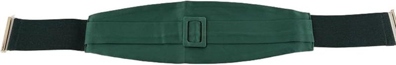 Green Adjustable Double Layer Waist Belt For Dresses Wide Cincher With Decorative Buckle - Image 4