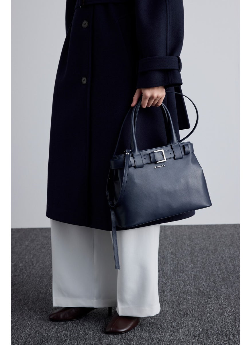 Manuka - Bella Metal Buckle Bag Navy Blue - Image 1
