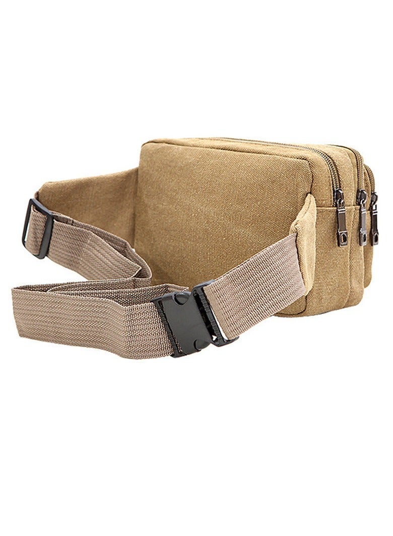 Waist Bag, Multifunctional Men Waist Pack, Durable And Tear Resistant Multifunctional Travel Bag, Multi Pockets Waterproof Outdoor Sports Waist Bag, (Pack Of 3pcs, Brown) - Image 2