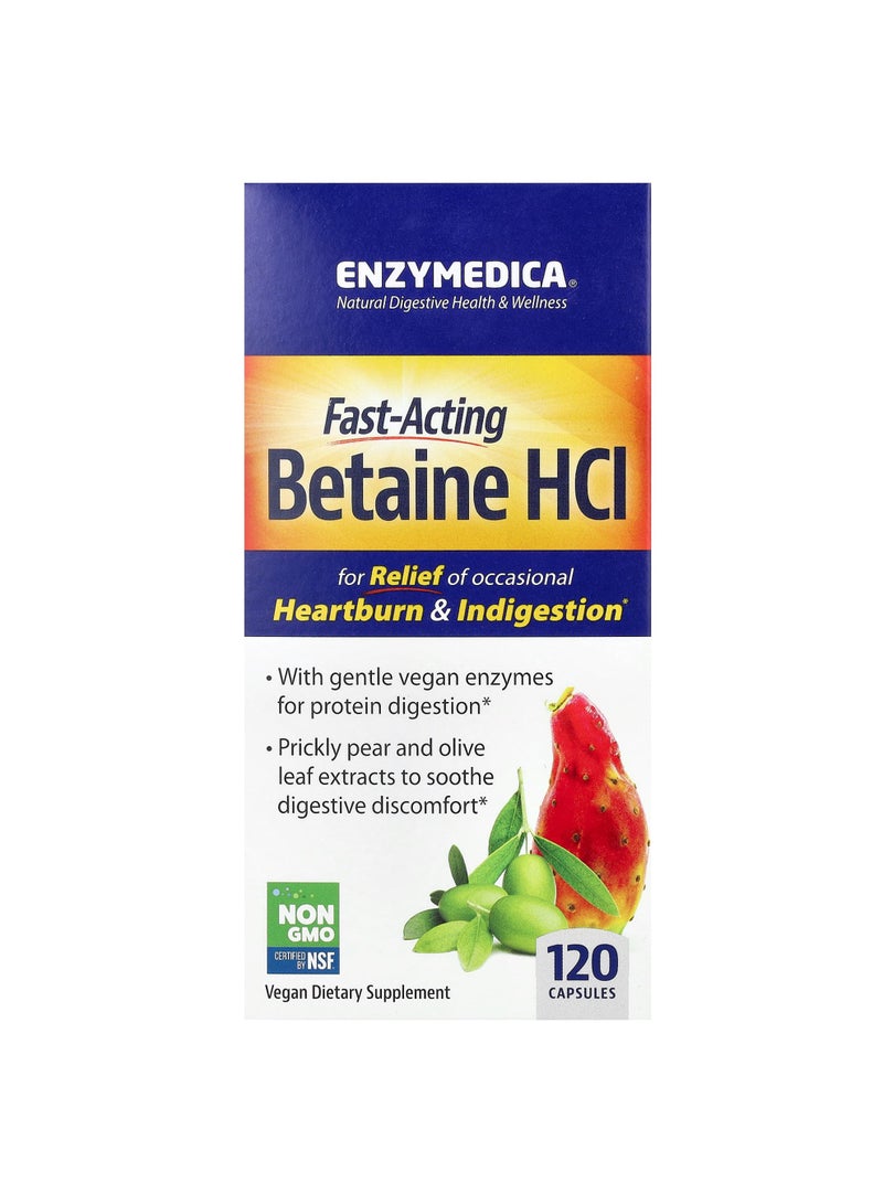 ENZYMEDICA Betaine HCl, 120 Capsules