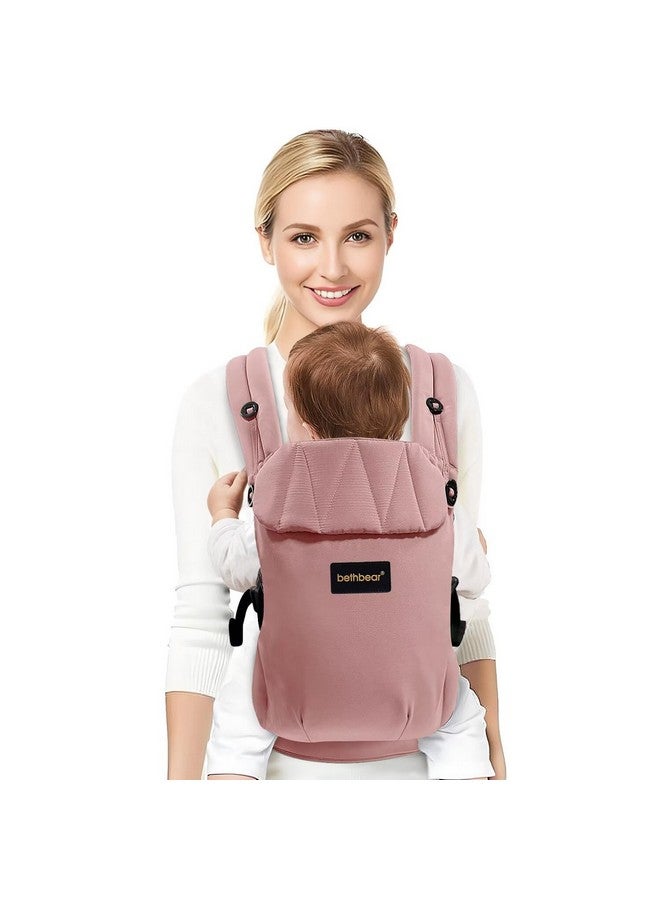 BethBear Baby Carrier for Newborn to Toddler 7-45 lbs with Natural Material, Ergonomic Design,Versatile and Adjustable,Hands Free for Moms&Dads,Pink - Image 1