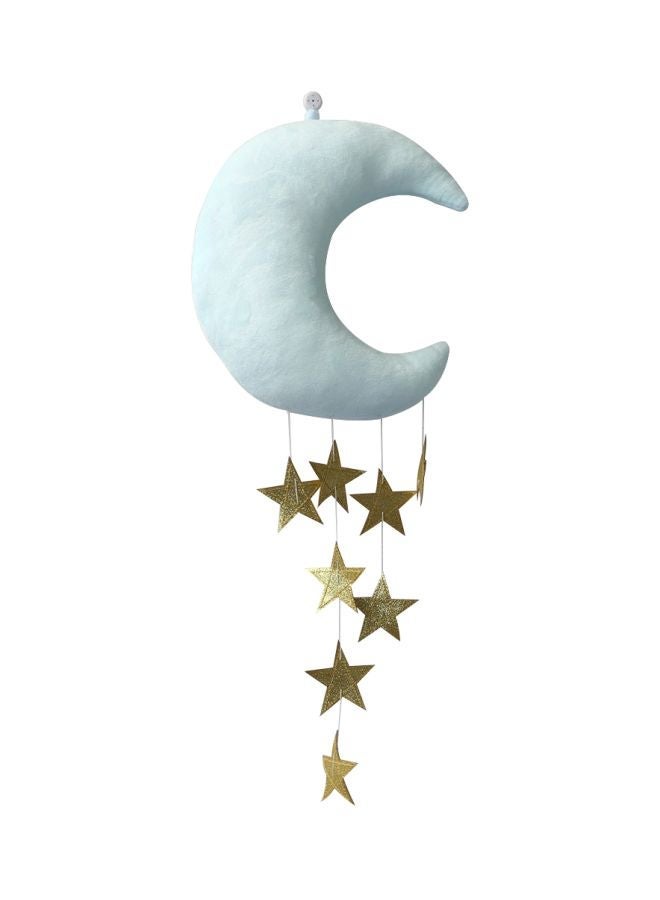 NIBEMINENT Hanging Moon Stars Stuffed Wall Backdrop Blue/Gold