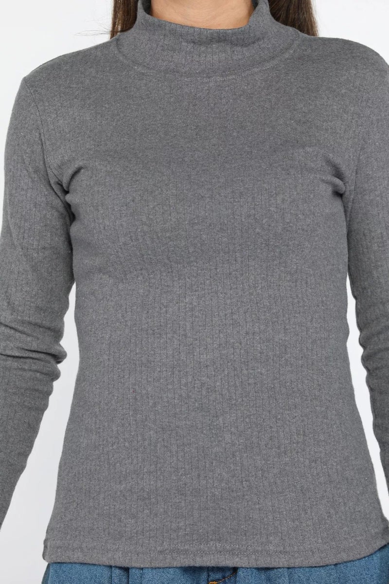 Gülseli Half Turtleneck Ribbed Body Blouse - Image 3