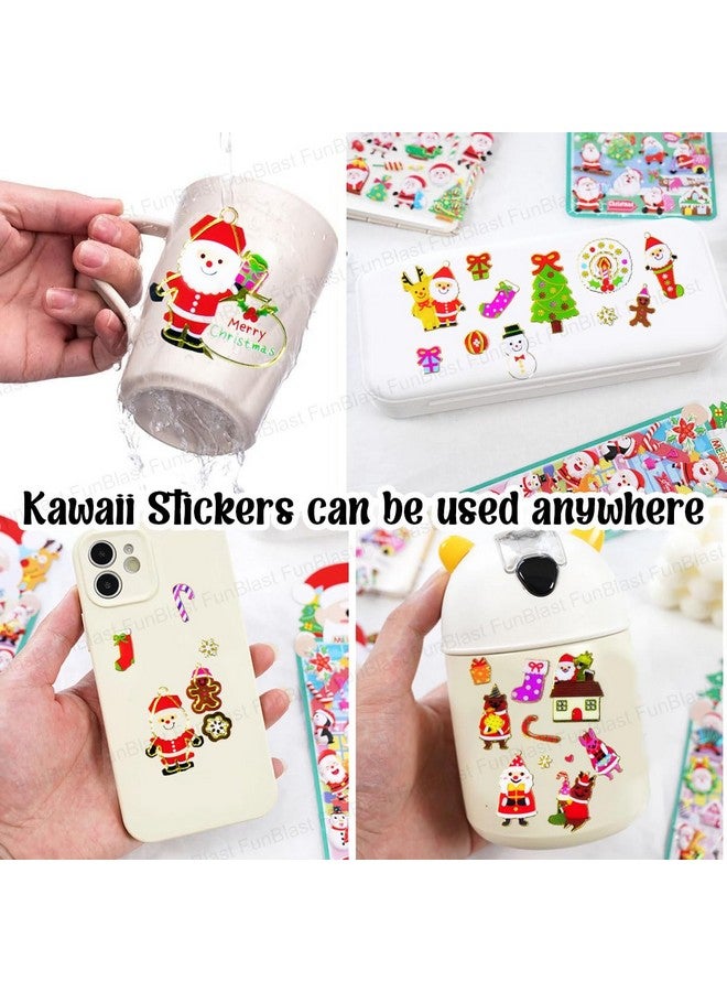 FunBlast Christmas Kawaii Sticker Set - Set of 5 Sheets Festive Stickers for Kids, Santa Claus Stickers for Kids, Aesthetic Sticker, Cute Stickers, Craft Stickers, Self Adhesive Stickers (Multicolor) - Image 4