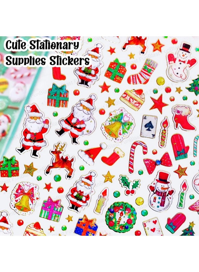 FunBlast Christmas Kawaii Sticker Set - Set of 5 Sheets Festive Stickers for Kids, Santa Claus Stickers for Kids, Aesthetic Sticker, Cute Stickers, Craft Stickers, Self Adhesive Stickers (Multicolor) - Image 3