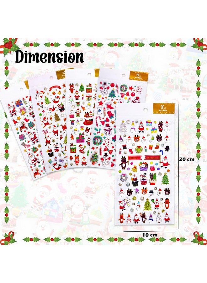 FunBlast Christmas Kawaii Sticker Set - Set of 5 Sheets Festive Stickers for Kids, Santa Claus Stickers for Kids, Aesthetic Sticker, Cute Stickers, Craft Stickers, Self Adhesive Stickers (Multicolor) - Image 2