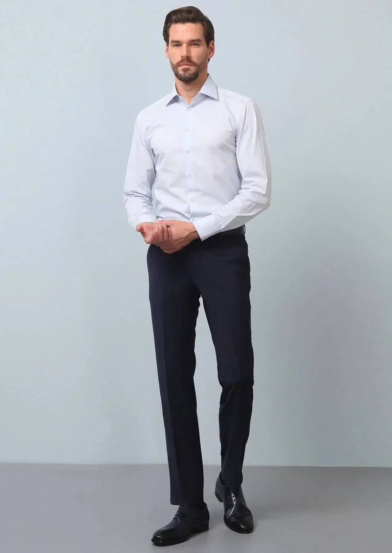 RAMSEY Saks Material Modern Fit Classical Wool Blended Trousers