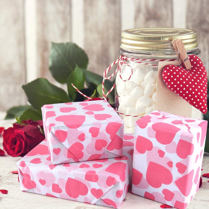 PLULON 60 Sheets Valentine Day Tissue Paper for Gift Bags, Heart Tissue Paper Bulk Wrapping Paper for Valentine's Day, Wedding, DIY Crafts Gift Decor, Wrapping Accessory, Gift Wrapping Tissue Paper - Image 5