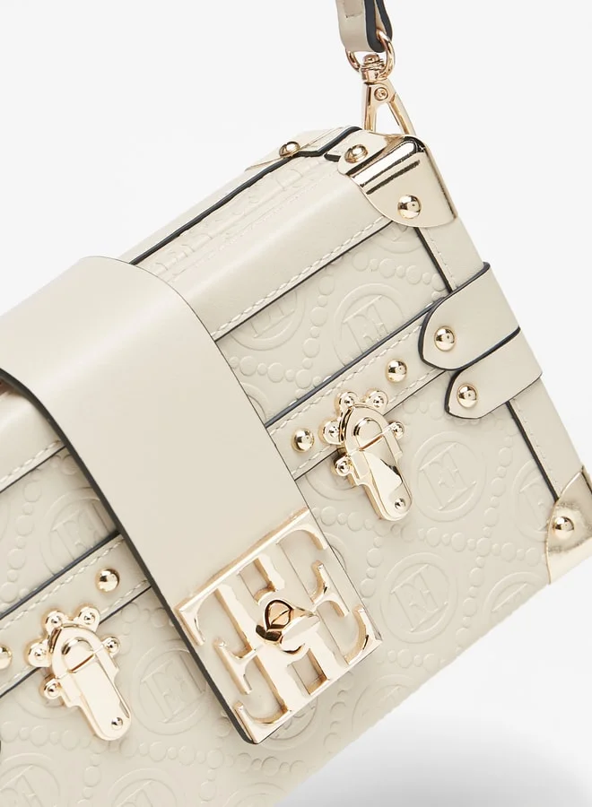 ايل Women's Metal Accent Crossbody Bag with Detachable Strap